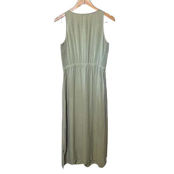 Cloth & Stone Dress Sleeveless Sage Tencel Button Midi Coastal Prairie XS - Picture 6 of 10
